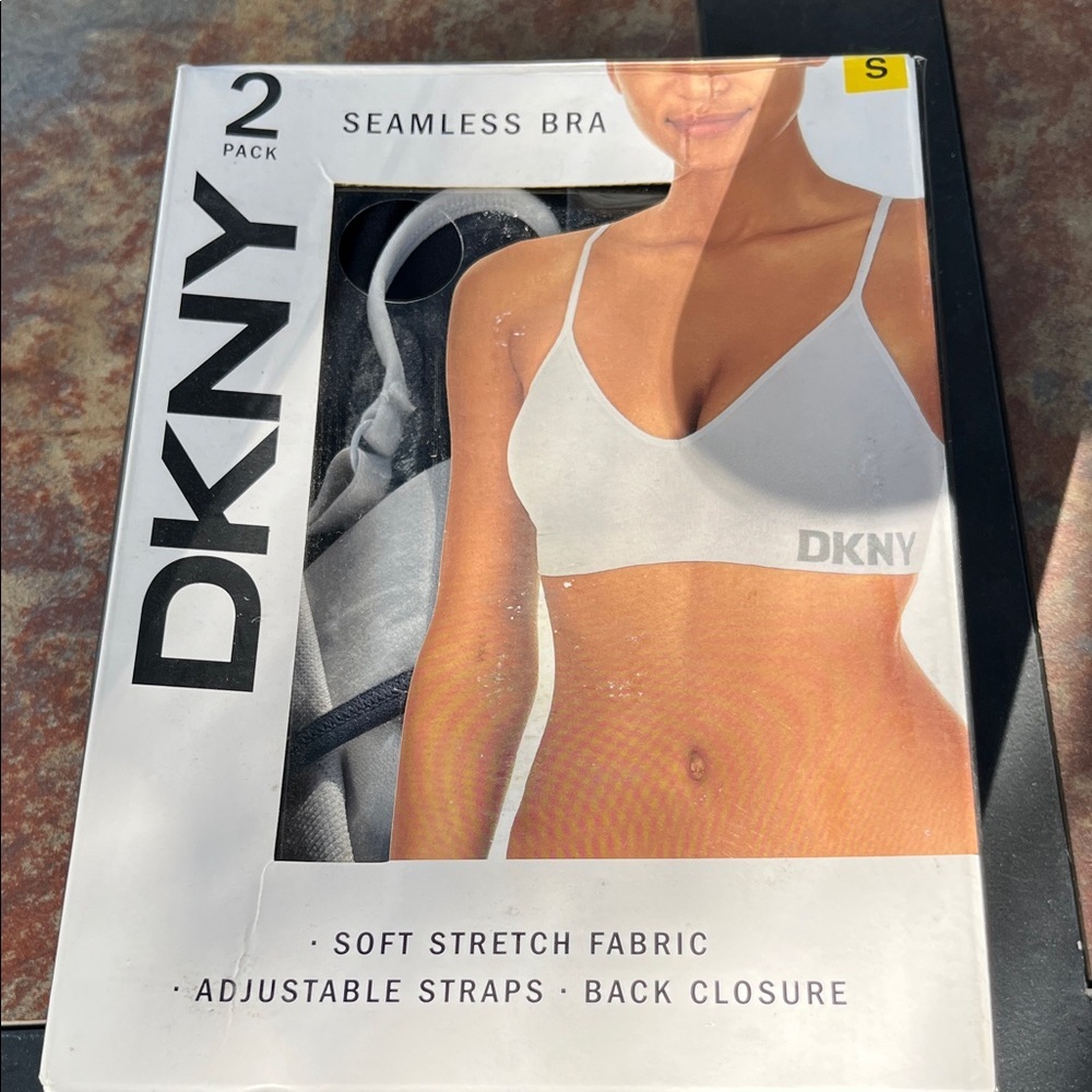 DKNY Seamless Bra 2-Pack - black grey small